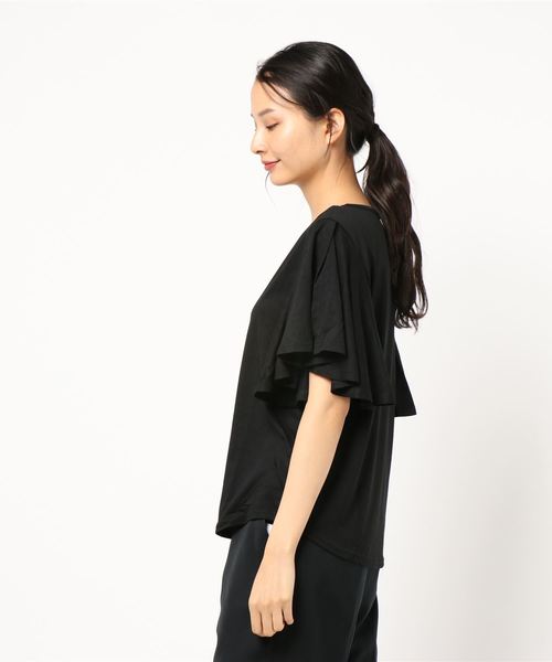 KOBE LETTUCE（コウベレタス）の「スリットフレアケープスリーブカットソートップス（Tシャツ/カットソー・レディース・ブラック/ベージュ/ブルー/パープル系その他・FREE）」の8枚目の写真