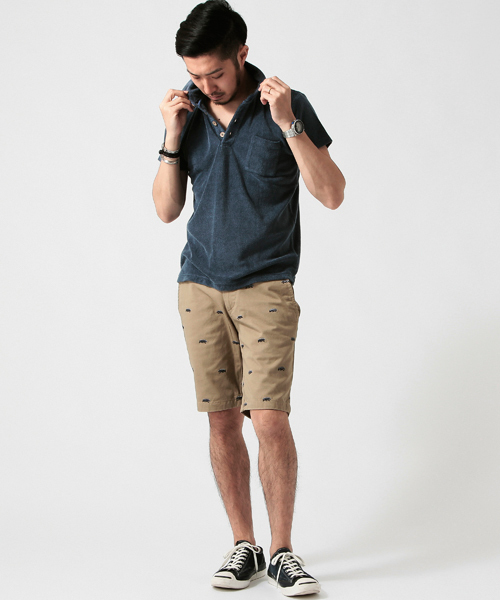 BEAMS(ビームス)の「○BEAMS / ピグメントパイル ポロシャツ(ポロシャツ・メンズ・レッド/インディゴブルー・MEDIUM/LARGE/SMALL)」の13枚目の写真