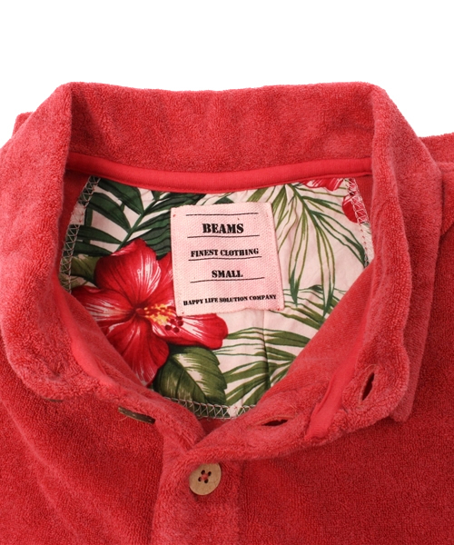 BEAMS(ビームス)の「○BEAMS / ピグメントパイル ポロシャツ(ポロシャツ・メンズ・レッド/インディゴブルー・MEDIUM/LARGE/SMALL)」の4枚目の写真
