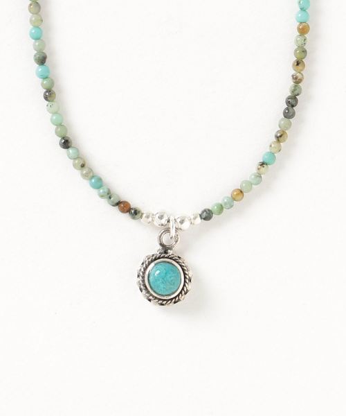 INNOCENT（イノセント）の「LAST HEAVEN/10ミリ天然石ペンダントネックレス（ネックレス・メンズ・ホワイト/ブラック/グリーン・FREE）」の3枚目の写真