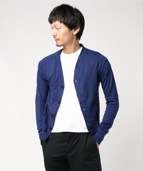 v::room(ヴィルーム)の「HERRINGBONE JACQUARD - CARDIGAN L/S(カーディガン/ボレロ・メンズ・チャコールグレー/エメラルド/ネイビー・SMALL/MEDIUM)」の3枚目の写真