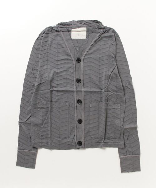 v::room(ヴィルーム)の「HERRINGBONE JACQUARD - CARDIGAN L/S(カーディガン/ボレロ・メンズ・チャコールグレー/エメラルド/ネイビー・SMALL/MEDIUM)」の1枚目の写真