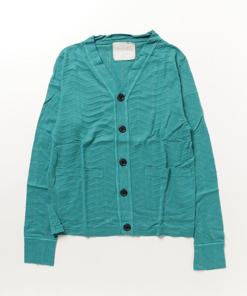 v::room(ヴィルーム)の「HERRINGBONE JACQUARD - CARDIGAN L/S(カーディガン/ボレロ・メンズ・チャコールグレー/エメラルド/ネイビー・SMALL/MEDIUM)」の2枚目の写真