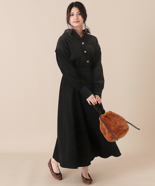 Auli アウリィ の Auli シャツコールフレアワンピース ワンピース Wear