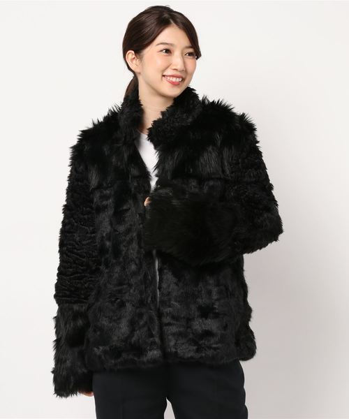 EMODA(エモダ)の「DOCKING PUTCH FAKE FUR CO(その他アウター・レディース・ブラック/ベージュ・FREE)」の1枚目の写真