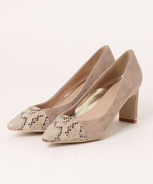【美人百花9月号掲載】異素材コンビポインテッドトゥパンプス