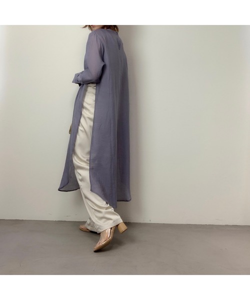 CFT.（シフト）の「CFT.Sheer slit long SH (シアースリットロングシャツ)（シャツ/ブラウス・レディース・アイボリー/ライトグレー/ミント/ライトパープル・FREE）」の9枚目の写真