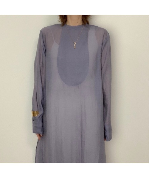 CFT.（シフト）の「CFT.Sheer slit long SH (シアースリットロングシャツ)（シャツ/ブラウス・レディース・アイボリー/ライトグレー/ミント/ライトパープル・FREE）」の14枚目の写真