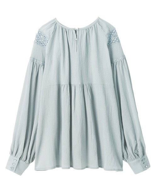 GeeRA（ジーラ）の「レース切替ブラウス（シャツ/ブラウス・レディース・ブルー/ブラック/ホワイト・SMALL/X-LARGE/MEDIUM/LARGE/XX-LARGE）」の7枚目の写真