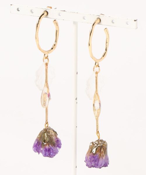 tone(トーン)の「【LADYLOCY】purple flower pierce(ピアス(両耳用)・レディース・パープル・FREE)」の1枚目の写真