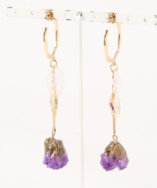 tone(トーン)の「【LADYLOCY】purple flower pierce(ピアス(両耳用)・レディース・パープル・FREE)」の2枚目の写真