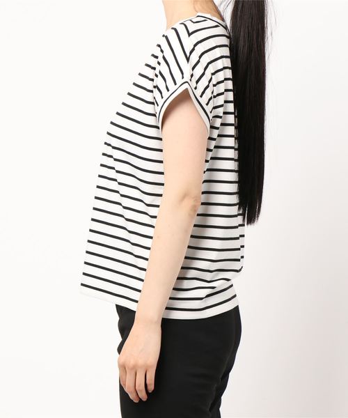 Cheek(チーク)の「フレンチTシャツ(Tシャツ/カットソー・レディース・キナリ/モスグリーン/ダークブルー/ピンク/その他/その他1・MEDIUM)」の7枚目の写真