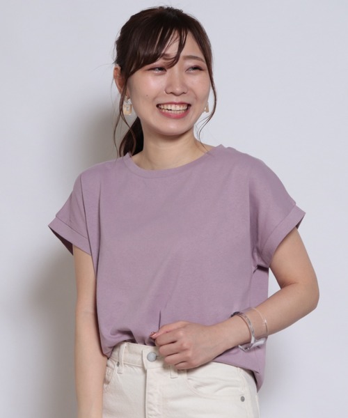 Cheek(チーク)の「フレンチTシャツ(Tシャツ/カットソー・レディース・キナリ/モスグリーン/ダークブルー/ピンク/その他/その他1・MEDIUM)」の1枚目の写真