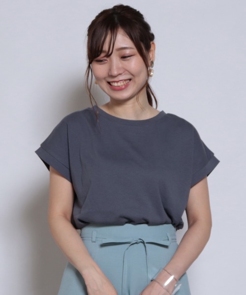 Cheek(チーク)の「フレンチTシャツ(Tシャツ/カットソー・レディース・キナリ/モスグリーン/ダークブルー/ピンク/その他/その他1・MEDIUM)」の13枚目の写真