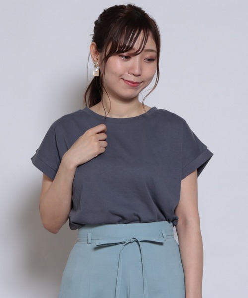 Cheek(チーク)の「フレンチTシャツ(Tシャツ/カットソー・レディース・キナリ/モスグリーン/ダークブルー/ピンク/その他/その他1・MEDIUM)」の14枚目の写真