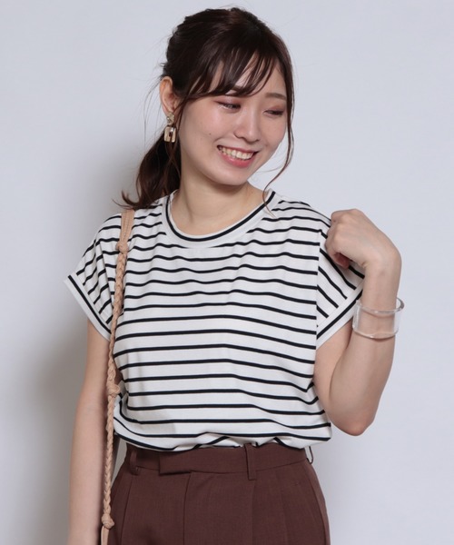 Cheek(チーク)の「フレンチTシャツ(Tシャツ/カットソー・レディース・キナリ/モスグリーン/ダークブルー/ピンク/その他/その他1・MEDIUM)」の17枚目の写真