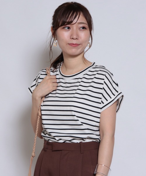 Cheek(チーク)の「フレンチTシャツ(Tシャツ/カットソー・レディース・キナリ/モスグリーン/ダークブルー/ピンク/その他/その他1・MEDIUM)」の18枚目の写真