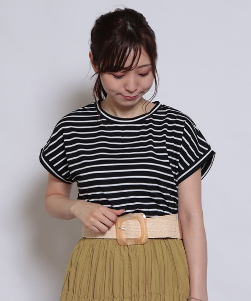 Cheek(チーク)の「フレンチTシャツ(Tシャツ/カットソー・レディース・キナリ/モスグリーン/ダークブルー/ピンク/その他/その他1・MEDIUM)」の19枚目の写真