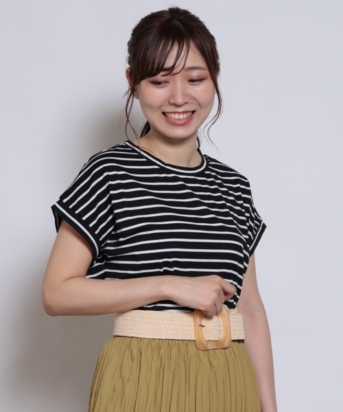 Cheek(チーク)の「フレンチTシャツ(Tシャツ/カットソー・レディース・キナリ/モスグリーン/ダークブルー/ピンク/その他/その他1・MEDIUM)」の20枚目の写真