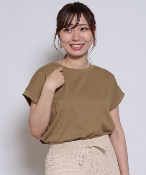 Cheek(チーク)の「フレンチTシャツ(Tシャツ/カットソー・レディース・キナリ/モスグリーン/ダークブルー/ピンク/その他/その他1・MEDIUM)」の11枚目の写真