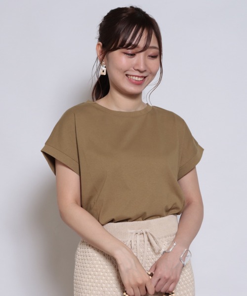 Cheek(チーク)の「フレンチTシャツ(Tシャツ/カットソー・レディース・キナリ/モスグリーン/ダークブルー/ピンク/その他/その他1・MEDIUM)」の12枚目の写真