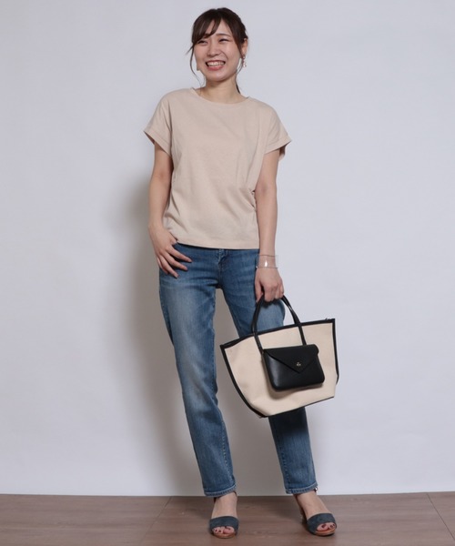 Cheek(チーク)の「フレンチTシャツ(Tシャツ/カットソー・レディース・キナリ/モスグリーン/ダークブルー/ピンク/その他/その他1・MEDIUM)」の21枚目の写真