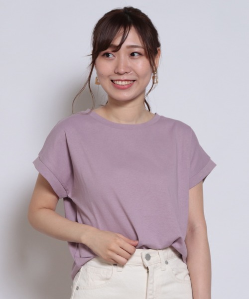 Cheek(チーク)の「フレンチTシャツ(Tシャツ/カットソー・レディース・キナリ/モスグリーン/ダークブルー/ピンク/その他/その他1・MEDIUM)」の16枚目の写真