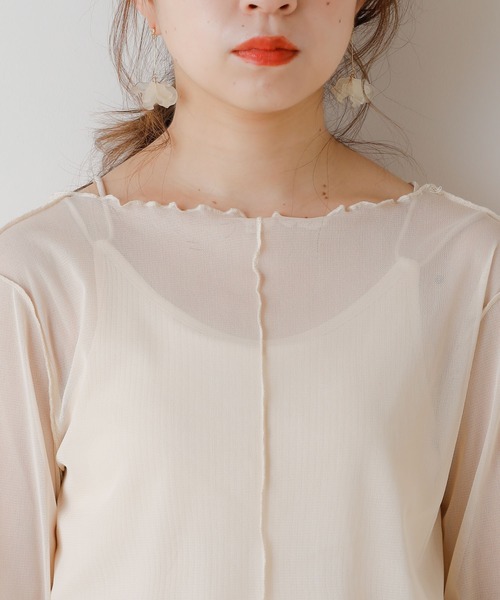 Chico（チコ）の「チュールメローシアートップス（Tシャツ