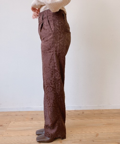 VANNIE U（ヴァニーユー）の「ツヤっぽジャガードパンツ（その他パンツ・レディース・ブルー/ブラウン/ベージュ・FREE/SMALL）」の11枚目の写真