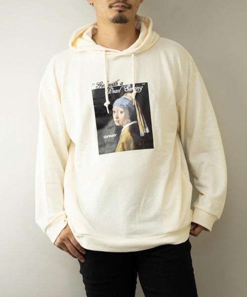 STYLEBLOCK（スタイルブロック）の「裏毛アートプリントビッグシルエットプルオーバー（パーカー・メンズ・ブラック系その他/ベージュ系その他/ホワイト系その他2/ベージュ/ホワイト/ブラック/ブラウン/ブラック系その他2/ホワイト系その他・M/LL/L）」の2枚目の写真