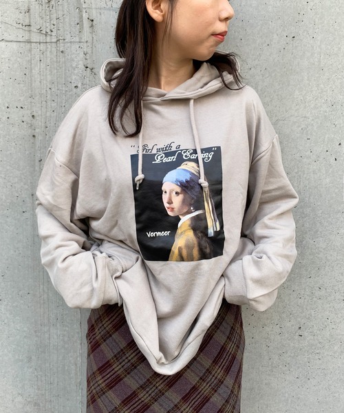 STYLEBLOCK（スタイルブロック）の「裏毛アートプリントビッグシルエットプルオーバー（パーカー・メンズ・ブラック系その他/ベージュ系その他/ホワイト系その他2/ベージュ/ホワイト/ブラック/ブラウン/ブラック系その他2/ホワイト系その他・M/LL/L）」の9枚目の写真