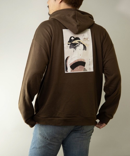 STYLEBLOCK（スタイルブロック）の「裏毛アートプリントビッグシルエットプルオーバー（パーカー・メンズ・ブラック系その他/ベージュ系その他/ホワイト系その他2/ベージュ/ホワイト/ブラック/ブラウン/ブラック系その他2/ホワイト系その他・M/LL/L）」の7枚目の写真