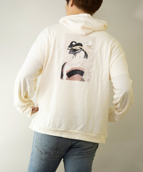 STYLEBLOCK（スタイルブロック）の「裏毛アートプリントビッグシルエットプルオーバー（パーカー・メンズ・ブラック系その他/ベージュ系その他/ホワイト系その他2/ベージュ/ホワイト/ブラック/ブラウン/ブラック系その他2/ホワイト系その他・M/LL/L）」の3枚目の写真