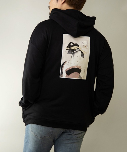 STYLEBLOCK（スタイルブロック）の「裏毛アートプリントビッグシルエットプルオーバー（パーカー・メンズ・ブラック系その他/ベージュ系その他/ホワイト系その他2/ベージュ/ホワイト/ブラック/ブラウン/ブラック系その他2/ホワイト系その他・M/LL/L）」の6枚目の写真