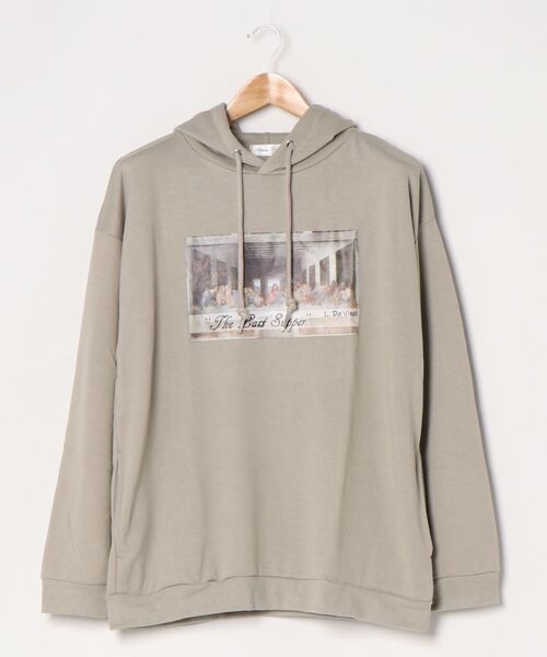 STYLEBLOCK（スタイルブロック）の「裏毛アートプリントビッグシルエットプルオーバー（パーカー・メンズ・ブラック系その他/ベージュ系その他/ホワイト系その他2/ベージュ/ホワイト/ブラック/ブラウン/ブラック系その他2/ホワイト系その他・M/LL/L）」の17枚目の写真