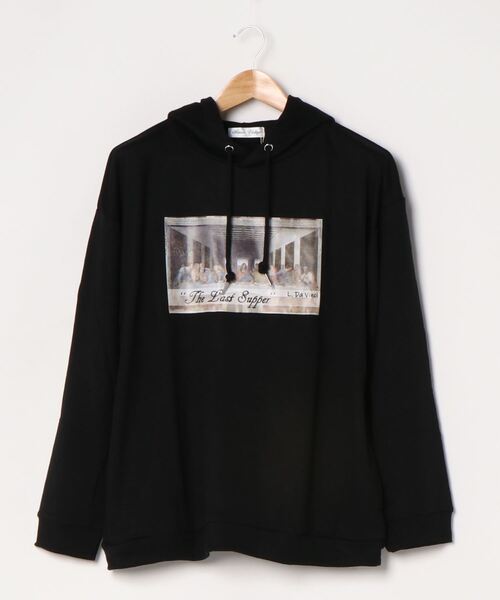 STYLEBLOCK（スタイルブロック）の「裏毛アートプリントビッグシルエットプルオーバー（パーカー・メンズ・ブラック系その他/ベージュ系その他/ホワイト系その他2/ベージュ/ホワイト/ブラック/ブラウン/ブラック系その他2/ホワイト系その他・M/LL/L）」の19枚目の写真