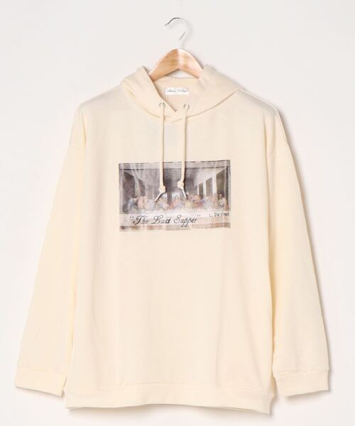 STYLEBLOCK（スタイルブロック）の「裏毛アートプリントビッグシルエットプルオーバー（パーカー・メンズ・ブラック系その他/ベージュ系その他/ホワイト系その他2/ベージュ/ホワイト/ブラック/ブラウン/ブラック系その他2/ホワイト系その他・M/LL/L）」の18枚目の写真