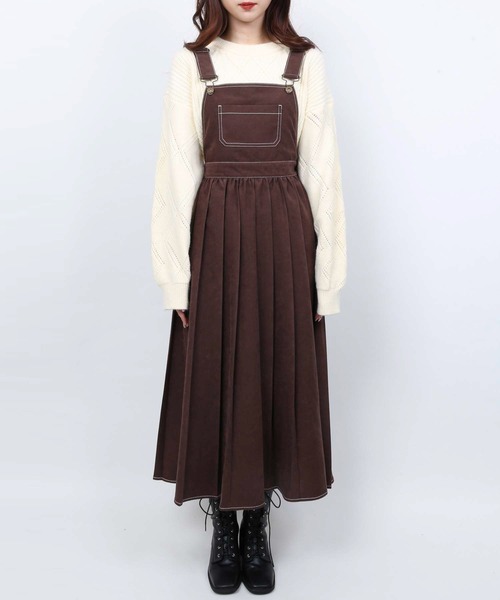 WC（ダブル シー）の「WC/プリーツロングジャンスカ（ジャンパースカート・レディース・ブラウン/ブラック・FREE）」の5枚目の写真