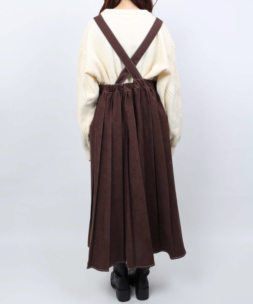 WC（ダブル シー）の「WC/プリーツロングジャンスカ（ジャンパースカート・レディース・ブラウン/ブラック・FREE）」の6枚目の写真