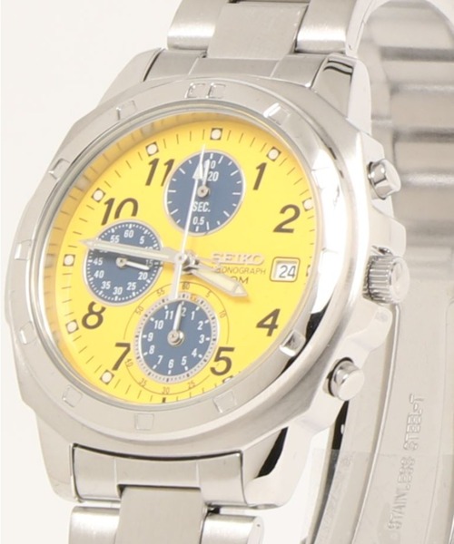 SEIKO（セイコー）の「SEIKO セイコー/ 5気圧防水 日本製クォーツ クロノグラフ メタルベルト ラウンドフェイス アナログ腕時計 /// SNDシリーズ（アナログ腕時計・メンズ・ダークグリーン/レッド/シルバー/イエロー/シルバー×ブラック/シルバー×ブルー/ブラック×シルバー・FREE）」の14枚目の写真