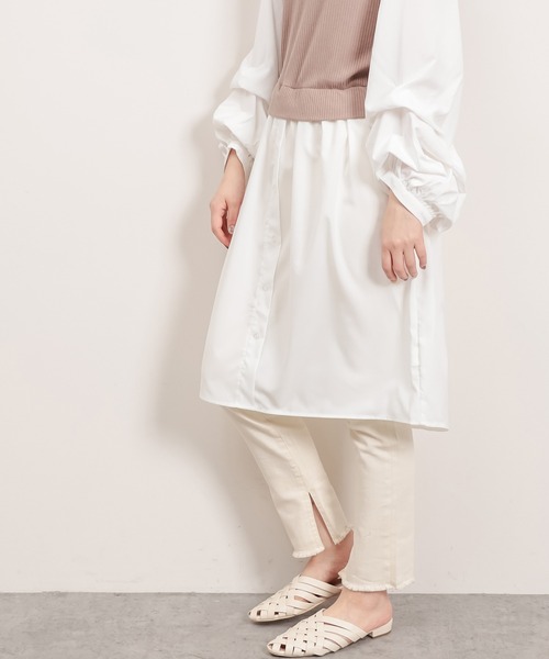 natural couture（ナチュラルクチュール）の「360度ストレッチスキニー（デニムパンツ・レディース・インディゴブルー/ブルー/アイボリー・SMALL/MEDIUM）」の2枚目の写真