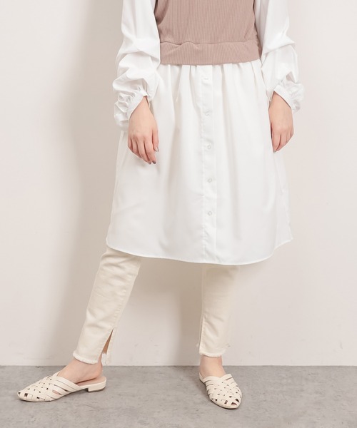 natural couture（ナチュラルクチュール）の「360度ストレッチスキニー（デニムパンツ・レディース・インディゴブルー/ブルー/アイボリー・SMALL/MEDIUM）」の21枚目の写真