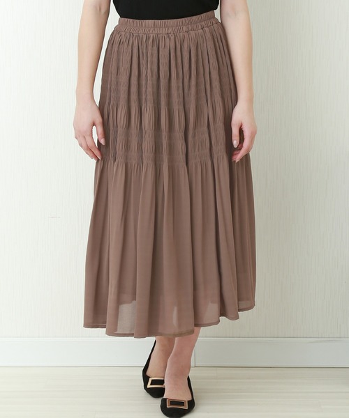 libelle more（リベル モア）の「シフォンジョーゼット　マジョリカプリーツスカート（スカート・レディース・ブルー/ブラック/ピンク/モカ/グレイッシュベージュ・L/M）」の16枚目の写真