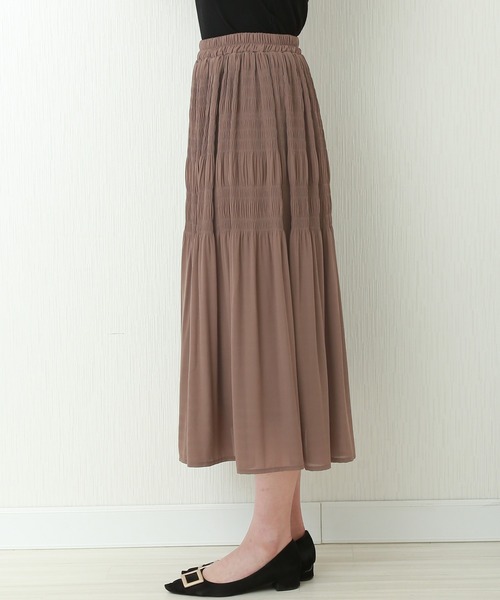 libelle more（リベル モア）の「シフォンジョーゼット　マジョリカプリーツスカート（スカート・レディース・ブルー/ブラック/ピンク/モカ/グレイッシュベージュ・L/M）」の12枚目の写真