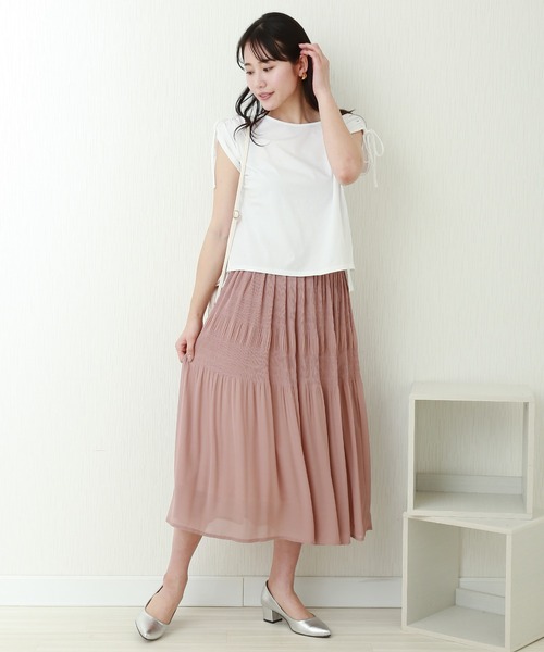 libelle more（リベル モア）の「シフォンジョーゼット　マジョリカプリーツスカート（スカート・レディース・ブルー/ブラック/ピンク/モカ/グレイッシュベージュ・L/M）」の20枚目の写真