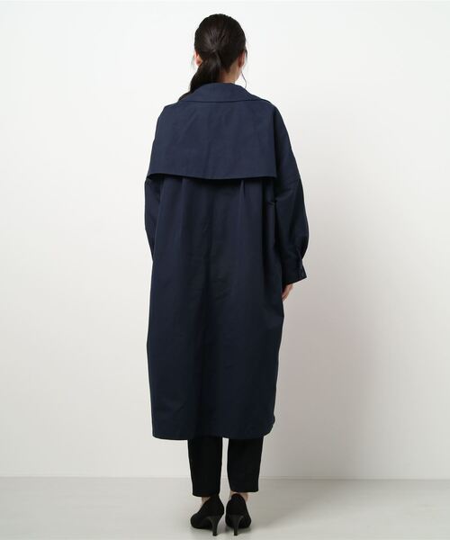MOUSSY BACK DRAPE DOLMAN スプリングコート ネイビー 1 MOUSSY（マウジー）の「BACK DRAPE DOLMAN コート（ステンカラー