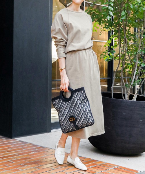 セール カットソー素材ドッキングミモレ丈ワンピース ワンピース Elfrank エルフランク のファッション通販 Zozotown