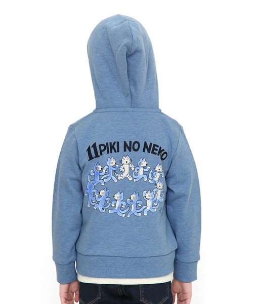 Design Tshirts Store graniph（デザイン　ティーシャツ　ストア　グラニフ）の「ねこの輪(11ぴきのねこ)｜コラボキッズフーデッドジップパーカー(ヘザーブルー)（パーカー・キッズ・ブルー系その他4・90/110/130）」の7枚目の写真