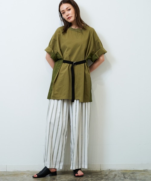 HERENCIA（ヘレンチア）の「マルチストライプ タックイージーパンツ（セットアップ可）（その他パンツ・レディース・ホワイト系その他/ベージュ系その他・MEDIUM）」の2枚目の写真