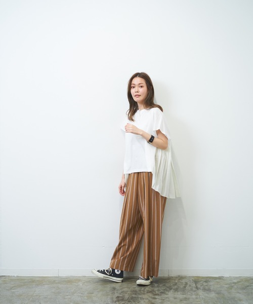 HERENCIA（ヘレンチア）の「マルチストライプ タックイージーパンツ（セットアップ可）（その他パンツ・レディース・ホワイト系その他/ベージュ系その他・MEDIUM）」の8枚目の写真